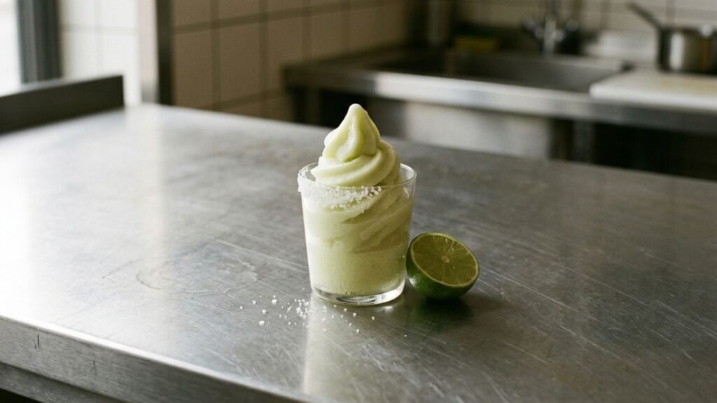 A soft serve margarita depends on more than a frozen appearance: the mixture needs enough structure to hold a smooth swirl without becoming coarse or watery.